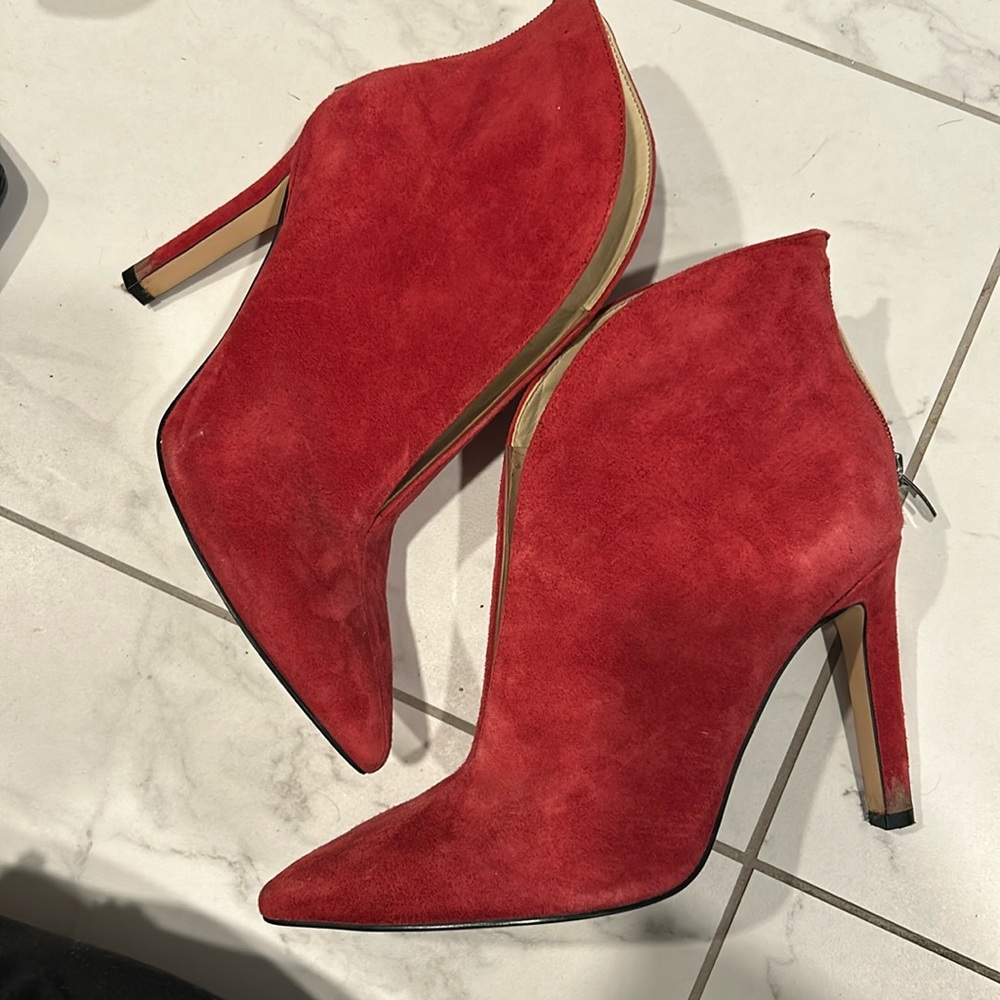 Nine West 8 stilleto leather red worn 1x